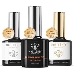 Builder Gel Base en Top Coat Set voor Gelnagels - 15 ML