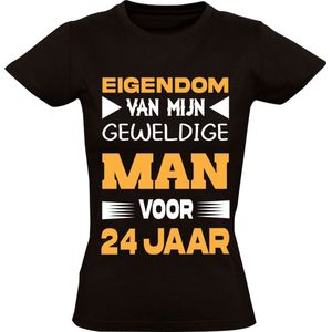 Grappig 24 jarig huwelijks jubileum Dames T-shirt - getrouwd - trouwdag - huwelijk