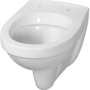 Saqu Just Compact Hangtoilet - 36x49x37,5 cm - Voorgemonteerd - Wit - WC Pot - Toiletpot - Hangend Toilet