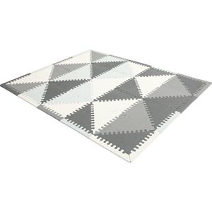 Speelmat - puzzelmat - foam mat - 157x127x1 cm - grijs, wit