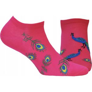 Gatta-Wola Funky 2-pack Unisex Sneakersokken, maat 43-46, pauwenveren patroon