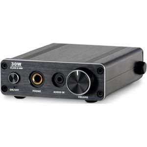 Mini Hifi Versterker 2x15 Watt - Ultracompacte Stereo Versterker met Jack en Cinch-ingang