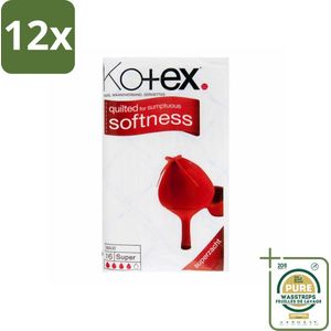 Kotex – Maxi Maandverband – Super – 16 stuks per verpakking - Voordeelverpakking - 12 stuks - Bescherming - Comfort