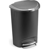 Simplehuman Semi-Round Prullenbak - 50 l - RVS - Grijs