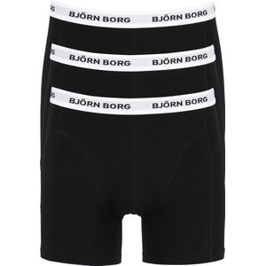 Björn Borg boxershorts Essential (3-pack) - heren boxers normale lengte - zwart - Maat: M