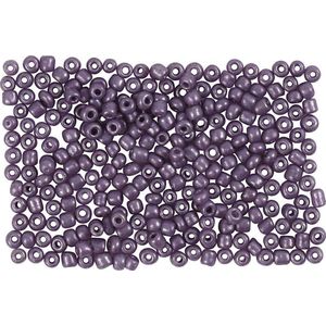 Rocailles, d 3 mm, afm 8/0 , gatgrootte 0,6-1,0 mm, metallic paars, 25 gr/ 1 doos