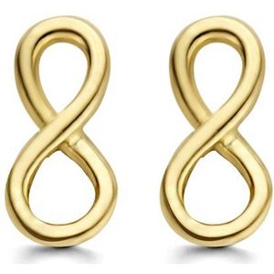 New Bling 9NBG-0251 Gouden Oorknopjes - Dames - Infinity - 4 x2 mm - 14 Karaat - Goud