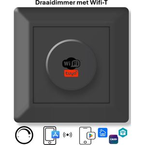 Freelux Draaiknop | Wifi-T | led-dimmer | 230VAC - 250VA/1,1A | Signaal zwart mat gelakt
