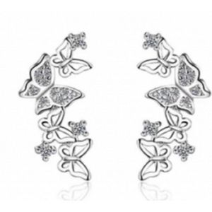 Zilver -oorbellen -Vlinder -Zilver- Zirkonia- Charme Bijoux