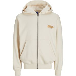 Jack & Jones Heren Sweatshirt JORROXBURY ZIP bequem Wit S Volwassenen
