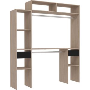 Concept-U - Uitbreidbare houten kleedkamer met 2 kasten, 4 planken en 2 laden ELYSEE