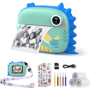 Kindercamera Instant Print voor kinderen zonder inkt - digitale selfie-videocamera met kleurpennen - leuk cadeau voor meisjes en jongens