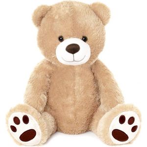 Pluche Knuffel Beer Barry 100 cm (Bruin) – Grote XXL Teddybeer 100cm – XL Knuffelbeer extra Groot – Speelgoed Teddy Bear voor Kinderen Jongens Meisjes Baby knuffeldier love liefde valentijnsdag i love you hartje luxe reuze teddy plush knuffel