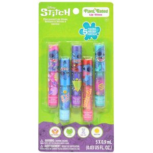 Disney Stitch 5-delige smaken Lipgloss Set voor Kinderen – Veilige Waterbasis Gloss – Vrolijke Kleuren - 5x 0,9 ml.