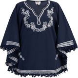 usha - Poncho - Katoen - Boho - V-Ausschnitt