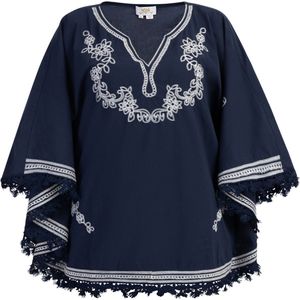 usha - Poncho - Katoen - Boho - V-Ausschnitt