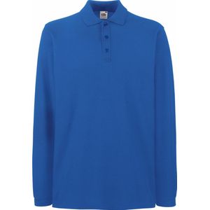 Fruit Of The Loom Heren Premium Poloshirt Met Lange Mouwen (Royaal Blauw)