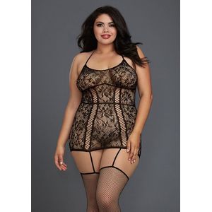 Dreamgirl (All) Kanten Kousenband - Plus Size black Queen Size