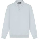 Malelions - Knitted Long Sleeve Polo - Ocean Grey - Polo