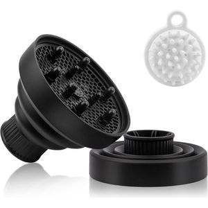 Diffuser Opzetstuk - Krulborstel voor Fohn Universeel - Multistyler - Zwart