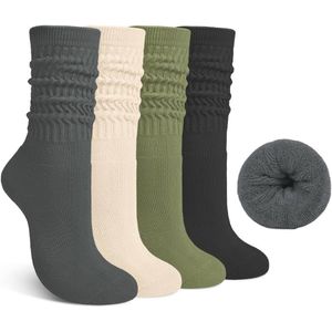 Dik warme damessokken - 4 paar thermische wintersokken voor een comfortabel cadeau