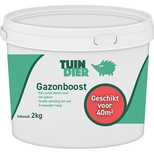 Gazonboost | Tuin-Dier | Gazonbooster met snelle werking | Werkt tot 3 maanden | In handige bewaaremmer | 2.000 gram | 2 kilogram