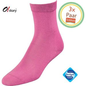 Sokken Dames | 3 Paar Damessokken roze | Roze damessokken | Anti-bacterieel door Zwitserse Sanitized® | Maat 36-38