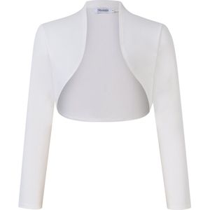 Dames Bolero Kort Vest Feestelijk Kort Vest Elegant Schouderjack Wit S