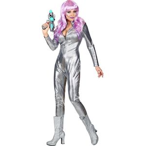 Widmann - Science Fiction & Space Kostuum - Space Girl Barbarella Ruimte - Vrouw - Zilver - Large / XL - Carnavalskleding - Verkleedkleding