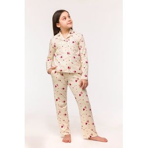 Woody pyjama meisjes - hartjes - print - 242-12-YPD-Z/912 - maat 164