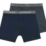 SCOTCH & SODA - Boxershorts - Navy / Grijs Gemêleerd / Wit - 2 Pack