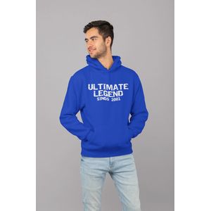 2001 Jaar Blauw Hoodie heren - Maat S - Ultimate Legend - Verjaardag Cadeau Mannen - Limited Edition