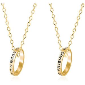 Kasey Vriendschapsketting - BFF ketting voor 2 - Best Friend Forever Ringen - Goud