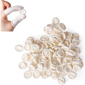*** 100 x Latex Vingerbeschermer Finger Bob Wit - Vinger Condoom - Horeca - Electronica - Schoonheidsspecialist - Pedicure - van Heble® ***