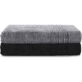 Komfortec - Set van 2 Handdoeken - Antraciet - XXL Saunahanddoeken - 80x200 cm - 100% Katoen - Sneldrogend