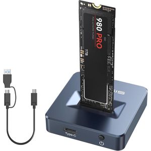 USB C Docking Station voor M.2 NVMe & SATA SSD - Aluminium Behuizing met USB 3.2 Gen 2 (10 Gbps)