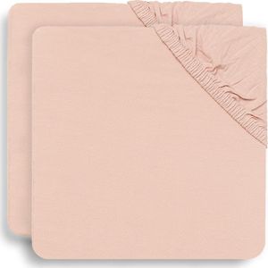 Jollein - Baby Hoeslaken Ledikant (Pale Pink) - Katoen - 2 Stuks - 60x120cm