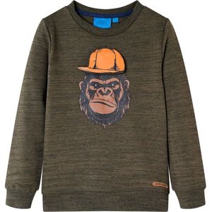 vidaXL - Kindertrui - 104 - gemêleerd - donkerkakikleurig