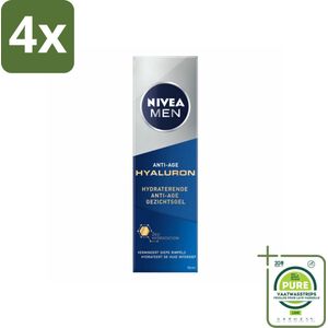 NIVEA MEN - Anti-Age - Hydraterende Gezichtsgel met Hyaluron - 50 ml - Voordeelverpakking - 4 stuks - Anti-ouderdom - Gezichtsgel