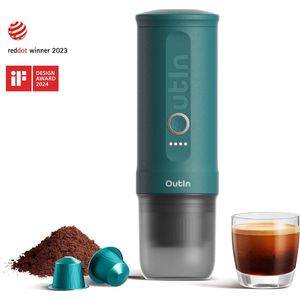OutIn Nano draagbare elektrische espressomachine - snelle waterverwarming - 20 bar - draagbare koffiemachine - reis & camping koffiezetapparaat 12 volt
