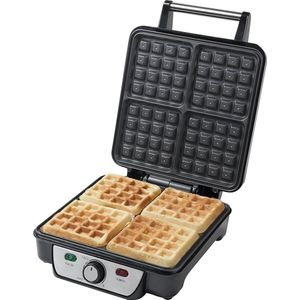 Brusselse wafelijzer antiaanbaklaag 1100W rvs - Wafelmaker voor heerlijke wafels wafelijzer met verwisselbare platen