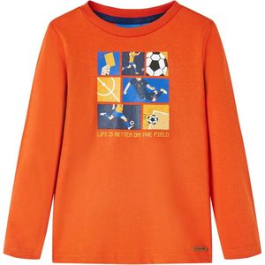 vidaXL-Kindershirt-met-lange-mouwen-voetbalprint-116-oranje