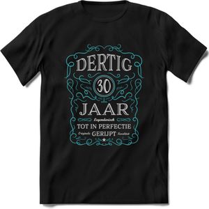 30 Jaar Legendarisch Gerijpt T-Shirt | Lichtblauw - Grijs | Grappig Verjaardag en Feest Cadeau Shirt | Dames - Heren - Unisex | Tshirt Kleding Kado | - Zwart - L