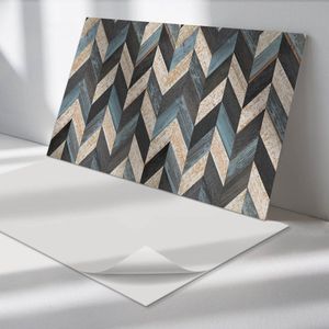 Wallfluent Vinyl Wandpaneel - Zigzagpatroon met hout Zelfklevende Wandbekleding - 120 cm x 60 cm - Grijs Vinyl Wandpaneel - 1 stuk - Rechthoekig Wandbekleding Vinyl - Texturen Wandpaneel - Wandpaneel PVC - Wandpaneel Keuken en Badkamer