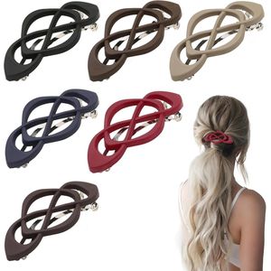 Set van 6 platte haarspeldjes voor dames en meisjes, zes kleuren platte haarspeldjes voor dames, fijn haar, elegante Franse haarspeldjes voor alle haartypes, paardenstaarten, half-snap haarspeldjes, Voor dik tot dun haar - Cyslmuk®