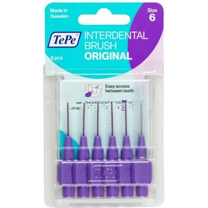 10x TePe Interdentale Ragers Original 1,1 mm Paars blister à 6 stuks