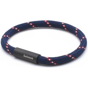 Armband dames touw -  heren armbanden scheepstouw Galeara Riu met magnetische sluiting - Rood Blauw 19.5cm