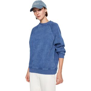 Trendyol Donkerbruin, Relaxed Fit, Basic Gebreid Sweatshirt Met Raglanmouwen En Ronde Hals Twoaw24Sw00104