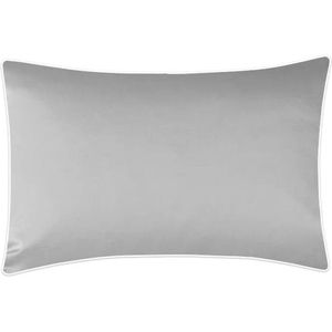 Maro Home Katoen Satijn Kussensloop Lichtgrijs met Witte Paspel 50x70