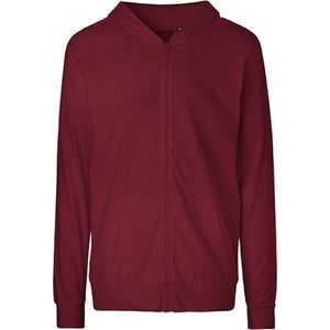 Unisex Jersey Hoodie met capuchon en rits Bordeaux - L
